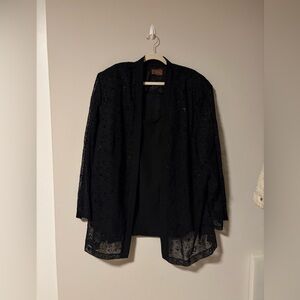Vintage Lisa II LTD Black Glitter Tank + Blazer Blouse 2X